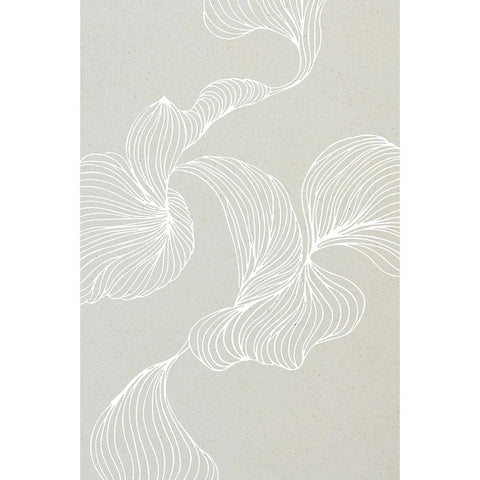 Freeform Leaves II White Modern Wood Framed Art Print by Incado