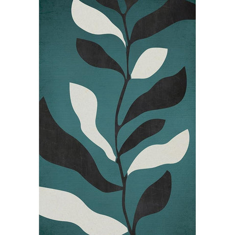 Abstract Leaves Black Modern Wood Framed Art Print by Incado