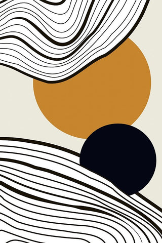 Sun and Moon Rise Black Ornate Wood Framed Art Print with Double Matting by Incado