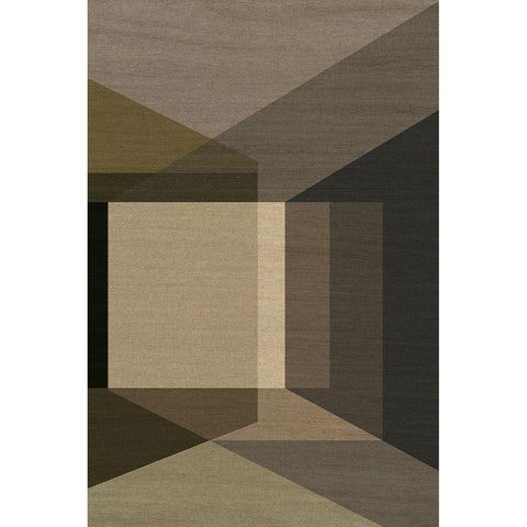 Taupe Room Black Modern Wood Framed Art Print with Double Matting by Incado