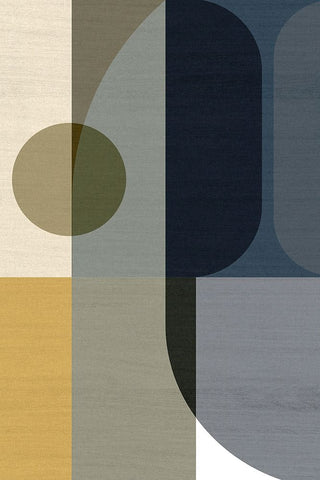 Geometric Shapes I White Modern Wood Framed Art Print with Double Matting by Incado