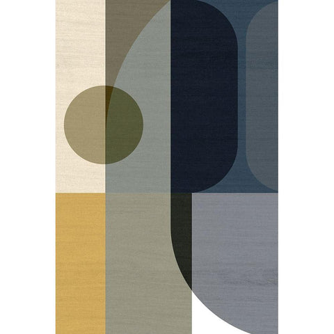 Geometric Shapes I Black Modern Wood Framed Art Print by Incado