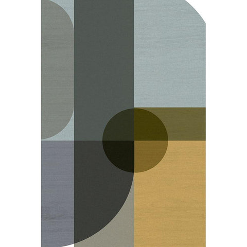 Geometric Shapes II Gold Ornate Wood Framed Art Print with Double Matting by Incado