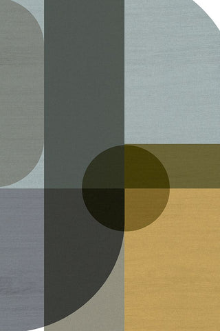 Geometric Shapes II White Modern Wood Framed Art Print with Double Matting by Incado