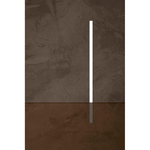 Vertical Line Black Modern Wood Framed Art Print with Double Matting by Incado