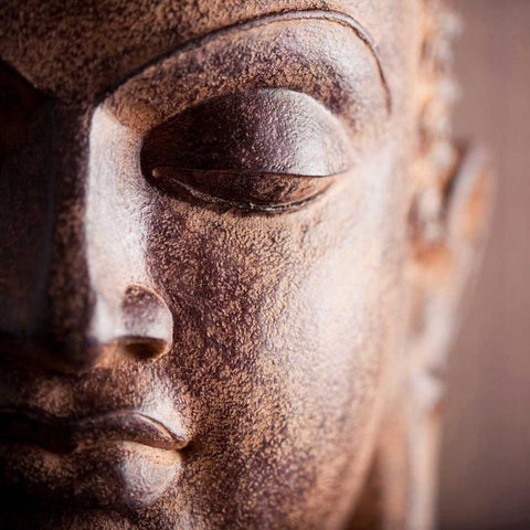 Buddha White Modern Wood Framed Art Print by PhotoINC Studio