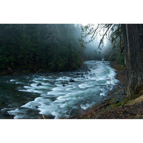 River Black Modern Wood Framed Art Print by PhotoINC Studio