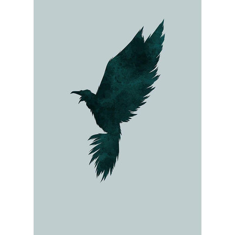 Crow White Modern Wood Framed Art Print by Incado