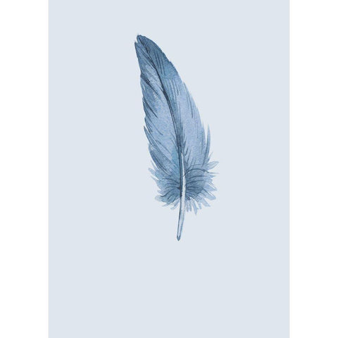 Feather 01 Black Modern Wood Framed Art Print with Double Matting by Incado