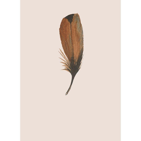 Feather 08 Gold Ornate Wood Framed Art Print with Double Matting by Incado