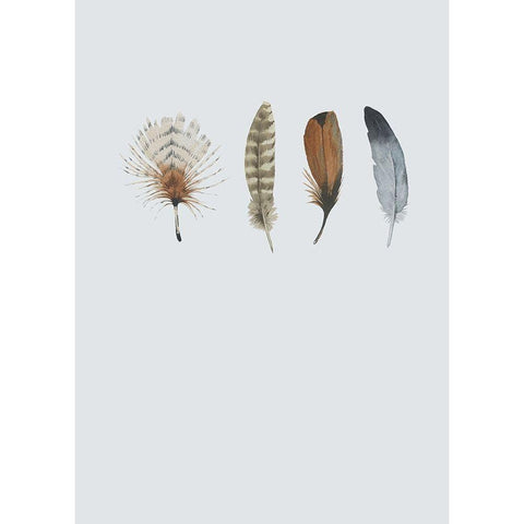 Feather 12 White Modern Wood Framed Art Print by Incado