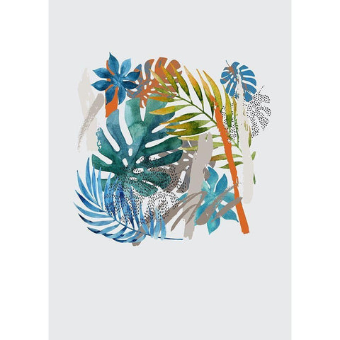 Vibes I White Modern Wood Framed Art Print by Incado