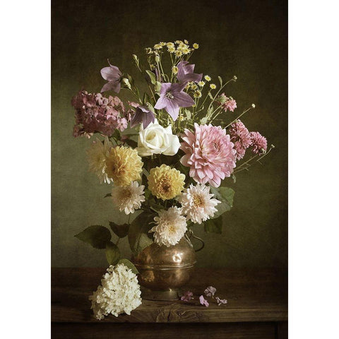 Bouquet II Black Modern Wood Framed Art Print with Double Matting by PhotoINC Studio