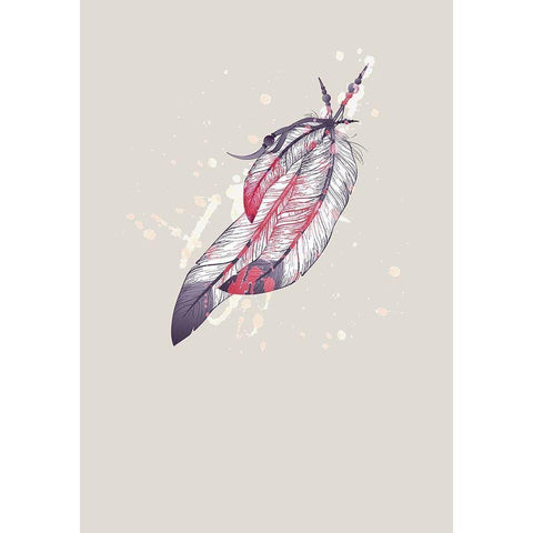 Eagle feather I Black Modern Wood Framed Art Print with Double Matting by Incado