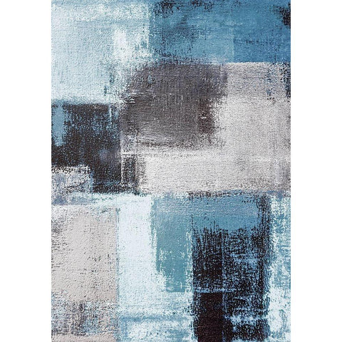 Abstract Blue III Black Modern Wood Framed Art Print by Incado