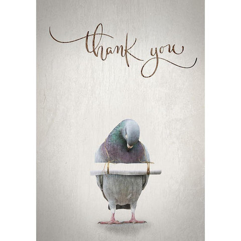 Thank you Black Modern Wood Framed Art Print with Double Matting by TypeLike