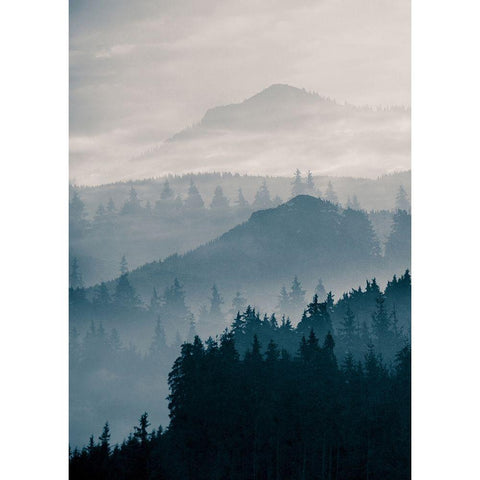 Blue Mountains I White Modern Wood Framed Art Print by PhotoINC Studio