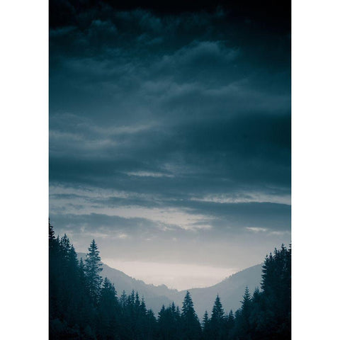 Blue Mountains IV White Modern Wood Framed Art Print by PhotoINC Studio