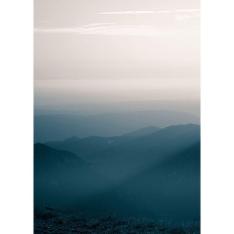 Blue Mountains V Black Modern Wood Framed Art Print by PhotoINC Studio