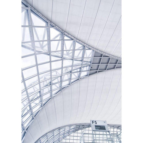 Airport Black Modern Wood Framed Art Print with Double Matting by PhotoINC Studio