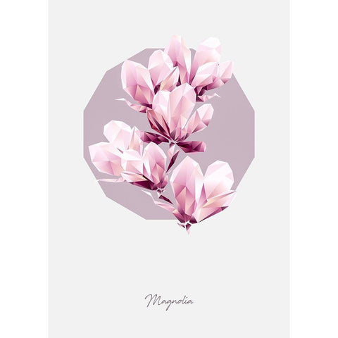 Poly Magnolia Black Modern Wood Framed Art Print by GeoMania