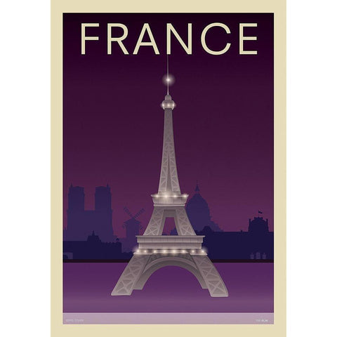 Eiffel Tower White Modern Wood Framed Art Print by Incado