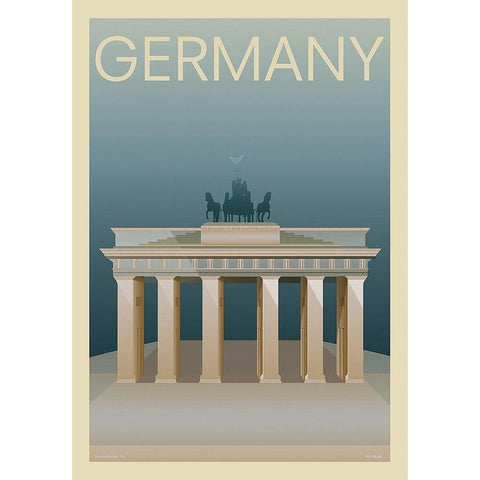 Germany Black Modern Wood Framed Art Print with Double Matting by Incado