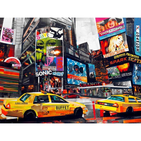 Downtown Black Modern Wood Framed Art Print by Grey, James