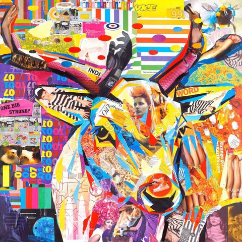 Funky Deer Black Modern Wood Framed Art Print by Grey, James