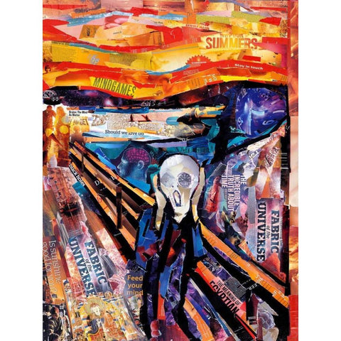 The Scream Black Modern Wood Framed Art Print with Double Matting by Grey, James