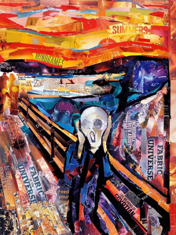 The Scream Black Ornate Wood Framed Art Print with Double Matting by Grey, James