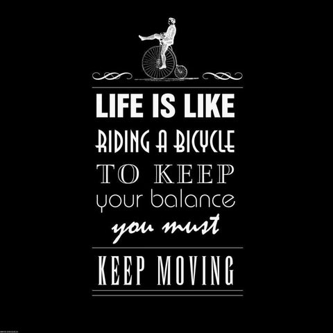 Life Is Like Black Modern Wood Framed Art Print by GraphINC