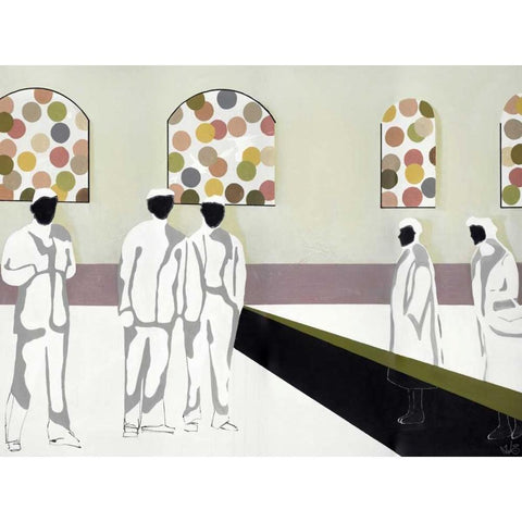 The Market Black Modern Wood Framed Art Print by Olesen, Nicolai Kubel