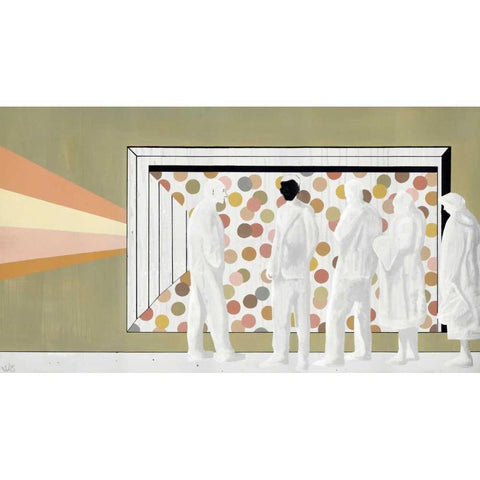 The Lineup White Modern Wood Framed Art Print by Olesen, Nicolai Kubel