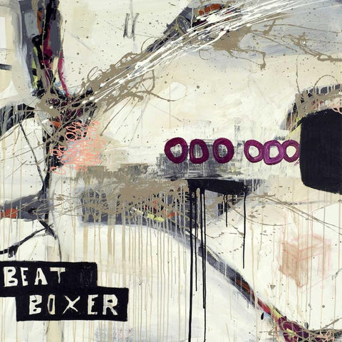 Boxer Black Modern Wood Framed Art Print by Punk, Sean