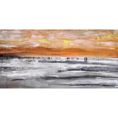 Beach II White Modern Wood Framed Art Print by Summer, Clara