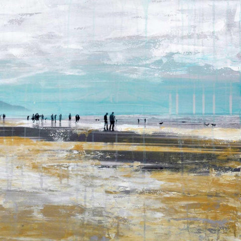 Beach III Black Ornate Wood Framed Art Print with Double Matting by Summer, Clara