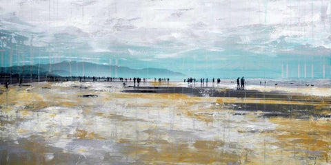 Beach III Black Ornate Wood Framed Art Print with Double Matting by Summer, Clara