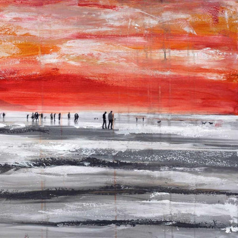 Beach IV Black Modern Wood Framed Art Print by Summer, Clara