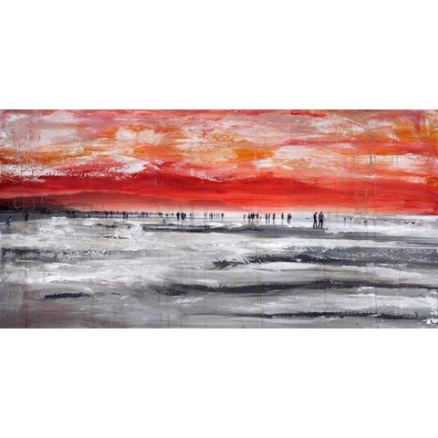 Beach IV Black Modern Wood Framed Art Print with Double Matting by Summer, Clara