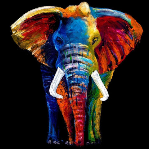 Great Elephant White Modern Wood Framed Art Print with Double Matting by Summer, Clara