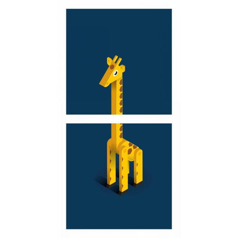Giraffe White Modern Wood Framed Art Print by Jensen, Bo Virkelyst
