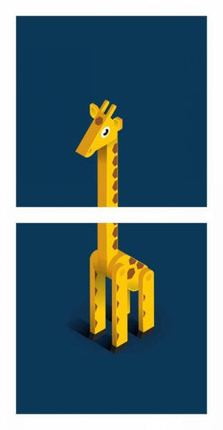 Giraffe Black Ornate Wood Framed Art Print with Double Matting by Jensen, Bo Virkelyst