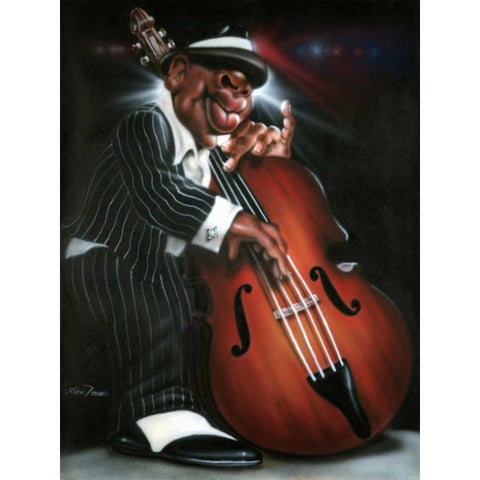 Jazzman D White Modern Wood Framed Art Print by Jones, Leonard