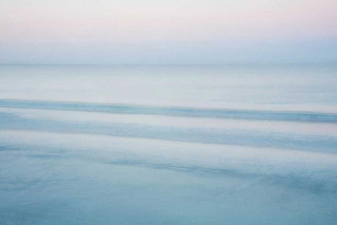 Three Waves - Crescent Beach White Modern Wood Framed Art Print with Double Matting by Juracek, John