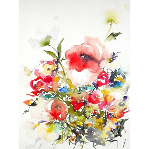 Summer Garden One Black Modern Wood Framed Art Print with Double Matting by Johannesson, Karin