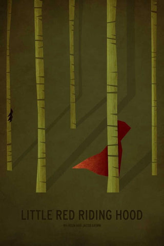 Little Red Riding Hood Black Ornate Wood Framed Art Print with Double Matting by Jackson, Christian