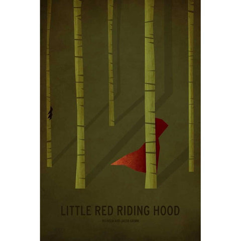 Little Red Riding Hood Black Modern Wood Framed Art Print by Jackson, Christian
