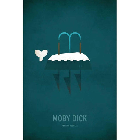 Moby Dick Minimal Gold Ornate Wood Framed Art Print with Double Matting by Jackson, Christian