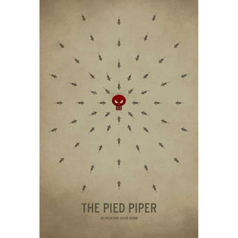 Pied Piper Black Modern Wood Framed Art Print with Double Matting by Jackson, Christian
